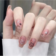Cute Square Fake Nails with Glue Press on Nails Natural False Nails