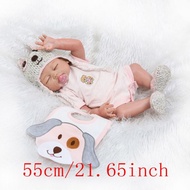 Mainan Boneka Bayi Perempuan Tidur 55cm Mirip Asli Bahan Silikon