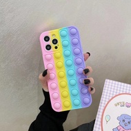 ▧【OPPO】POP IT PUSH BUBBLE RAINBOW STRESS RELIVER PHONE CASE FOR OPPO A3S A5S A15 A37 A52 A16 A16K