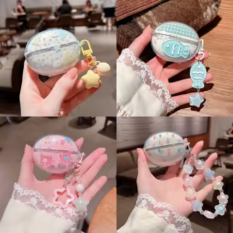 QCY Crossky C50 Clear Soft Case Cute Cartoon Wireless Bluetooth Earphone Case For QCY C50 Charging B