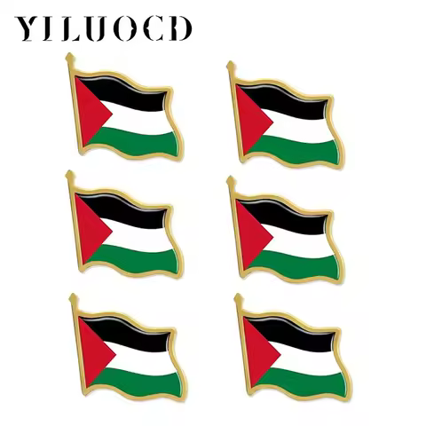 YILUOCD Palestine Flag Pin Palestine National Enamel Brooch Country Souvenir Suit Personality Metal 