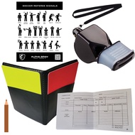 ALPHA GRAY 10 & 7 Pro USA Soccer Referee Kit w/Red & Yellow Soccer Cards, Referee Whistle, Flags, RE
