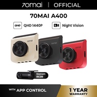 Dashcam 70mai A400 Car Recorder Dash Cam front and rear QHD 1440P Rear Cam Night Vision 145 FOV WDR