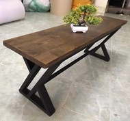 MPT2Wood-Steel เก้าอี้ม้านั่งยาว เก้าอี้สนาม โต๊ะเตี้ย โต๊ะกาแฟ Table DIY ท๊อปทำจาก ไม้ประสาน สีวอลน