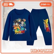 Baju Piyama Setelan Panjang Anak Perempuan Dan Laki Laki Motif Dragonball Ukuran S-XXL KS-1653