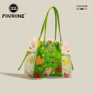 KY/🏅FOUR ONEInternet Celebrity Jelly Bag Women's Fashion Large Capacity Women's Bag Transparent Handbag All-Match Should