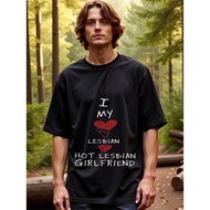 Fitted Shirts Mens Tall Shirts Love My Hot Lesbian Girlfriend Pride T Shirts Tshirt Mens Cotton Long