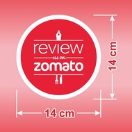 Round Sign Sticker Label Review us on ZOMATO Waterproof Vinyl Sticker