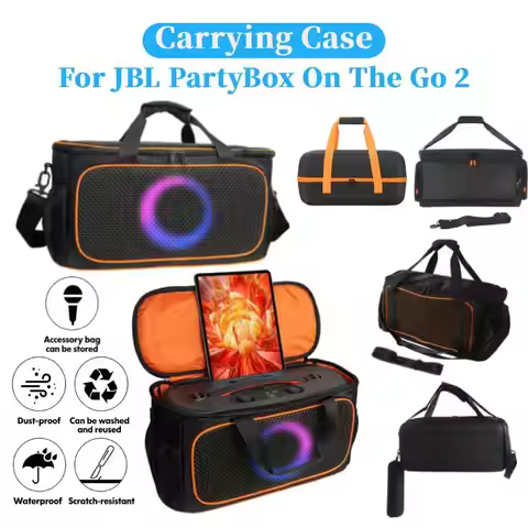 Speaker Bag Travel Case for JBL PartyBox On-The-Go 2, Portable Speaker Carry Tote Bag Backpack for J