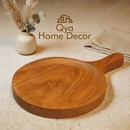 Food Grade Teak Wood Mini Pizza Plate | Mini Wooden Pizza Plate | QYA Home Decor