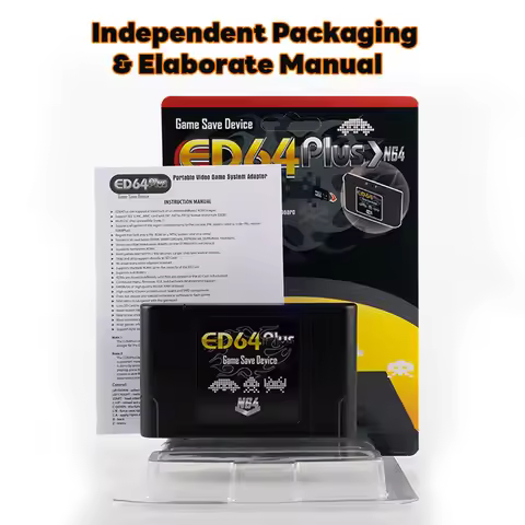 340 in 1 Game Card for ED64 Plus 64 Bit with Retail Box For N64 Video Game Console NTSC and PAL Game