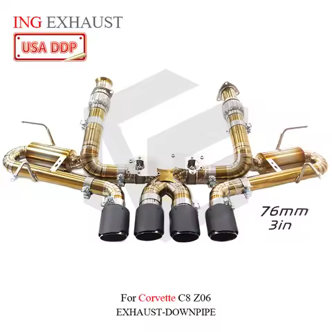 for Corvette C8 Z06 5.5L V8 gold Titanium catback OEM Valve Exhaust car Parts Accessories