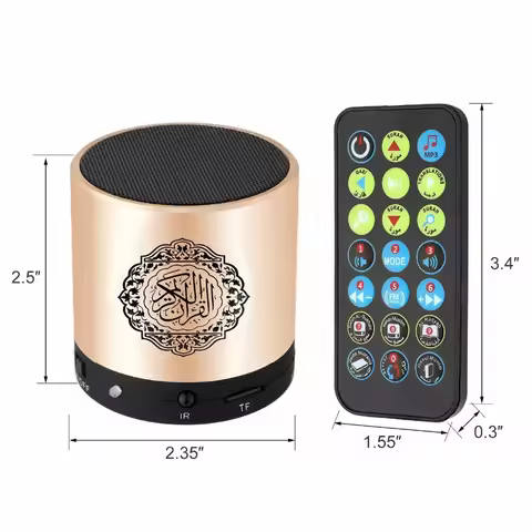 Portable Quran Speaker Muslim Reciter Player 8GB FM Radio TF MP3 With Remote Control 15 Voices 19 La