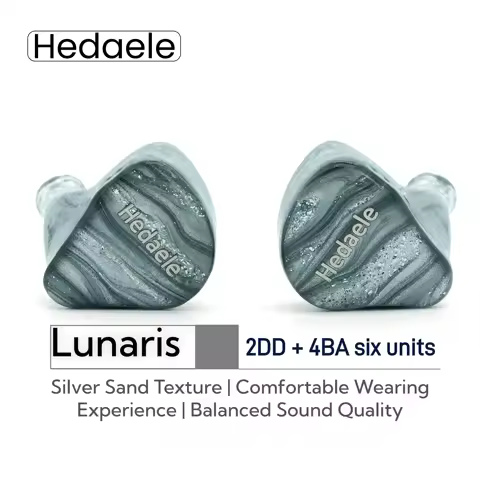 Hedaele Lunaris 2DD+4BA Hybrid In-ear Monitor Earphones with 3.5/4.4mm 2PIN Cable Neutral Tonal Bala