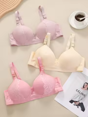Wireless Sponge Cup Bra Thin Women's Underwear Breathable Maternity Bra Large Size Comfortable Nylon