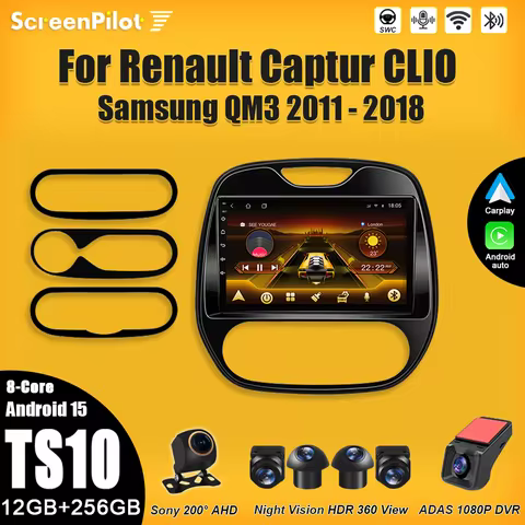 Android 15 FOR Car Radio Renault Captur CLIO Samsung QM3 Android All-in-one 2011-2018 Multimedia Vid
