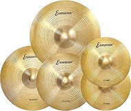 Cymbal Pack, 5 Pieces Drum Cymbals Set,14" hi hat cymbals (a pair), 16" and 18" crash cymbals, 20" r