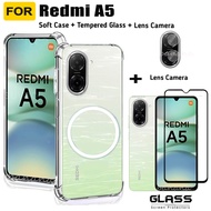 3IN1 Redmi A5 Case With Magnetic Sticker Clear Soft Silicone Phone Case For Redmi A4 Redmi A3 Full C