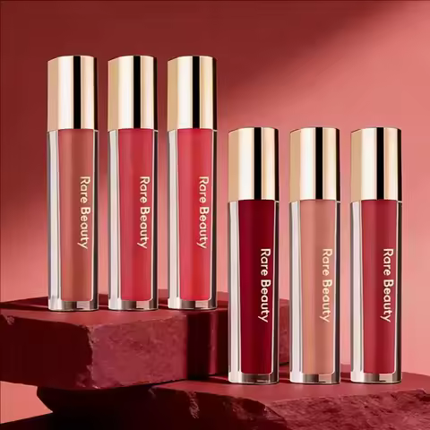 Rare Beauty Lipstick Makeup Set New Lip Gloss Luminous Series 6 Color Mauve Apricot Rose Lipstick La