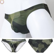 Sexy Mens Camouflage Mesh Low-Rise Thong Underwear Breathable Underpants Briefs