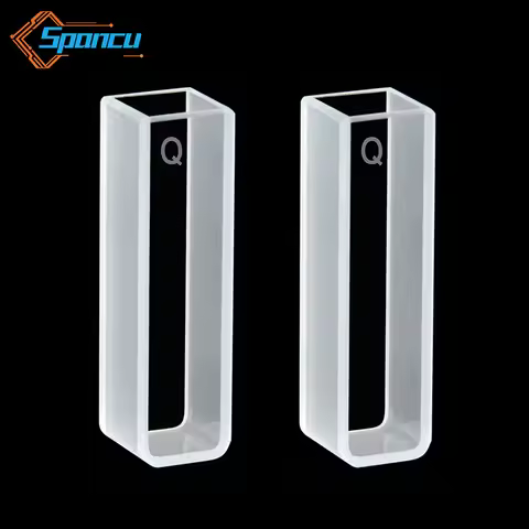 2 pcs quartz cuvette cells with lids, 10mm optical path, JGS1, suitable for spectrophotometer labora