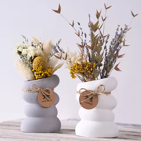 Pebble Vase Silicone Mold DIY Handmade Creative Home Decor Plaster Cement Decorative Flower Pot Resi