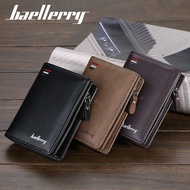 Baellerry Men's Wallet Zipper Short Wallet Multi-card Slot Fashion Vertical Mini Coin Purse Men [E52