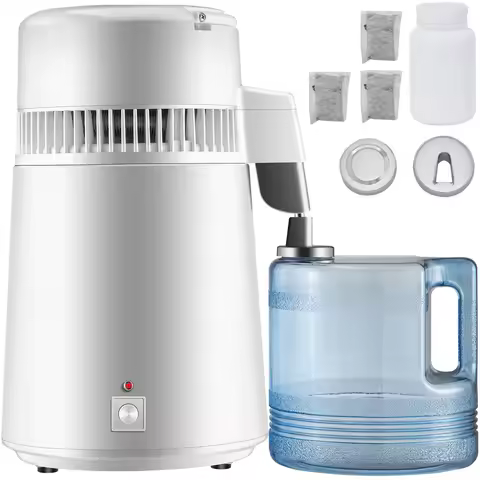 VEVOR Pure Water Distiller 4L Stainless Steel Inner Water Distillation 750W Water Purifier Filter w/