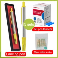 5 Sets 【Free 50's cotton swabs】Stainless steel Pen Bekam Silver High quality + Percuma 1 Kotak Jarum