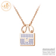 555jewelry จี้พร้อมสร้อยคอสแตนเลส สตีลรูปกระเป๋าใบเล็กน่ารักประดับด้วยเพชรCZดีไซน์สวยเก๋ รุ่นMNC-N31
