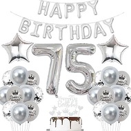 Decoration 75th Birthday Man Silver Balloon 75 Years Silver Party Balloons 75th Birthday Decoration 