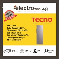 TECNO 227L FROST FREE UPRIGHT FREEZER TFF 312EM (STAINLESS STEEL LOOK)