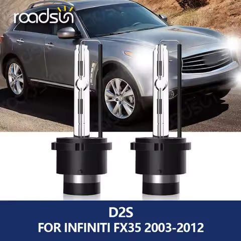 roadsun 2Pcs D2S HID Headlights for Infiniti FX35 2003-2012 Xenon Auto Lights 12V 35W Car Bulb 3000K