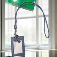 Genuine Leather Business ID Card Holder Lanyard Woven Sheepskin Work Badge Chest Tag Hanging Neck Ke