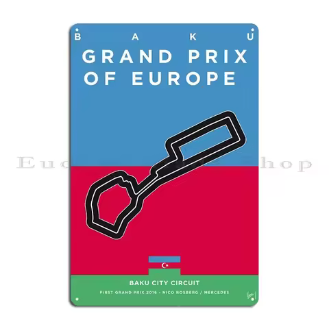 My F1 Baku Race Track Metal Signs Iron Garage Party Garage Designing Tin Sign Poster