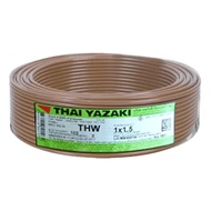 THAI YAZAKI สายไฟ THW 1.5 SQMM. ยาว 100 เมตร มีสีให้เลือก ของแท้ 100%