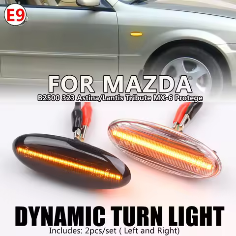Scroll Flasher Lamp LED Turn Signal Side Marker Light For Mazda 323 Etude P5 MX-6 Tribute Protege 5 