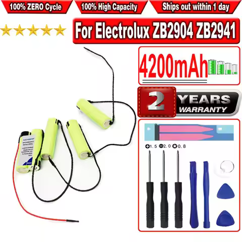 HSABAT 4200mAh Battery for Electrolux ZB2904 ZB2941 ZB3012 ZB3013 ZB3011 APOP Vacuum Cleaner