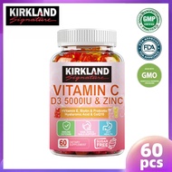 kirkland-VITAMIN C D3 5000IU & ZINC，Bảo vệ miễn dịch tóc da và móng tay hỗ trợ sức khỏe đường ruột