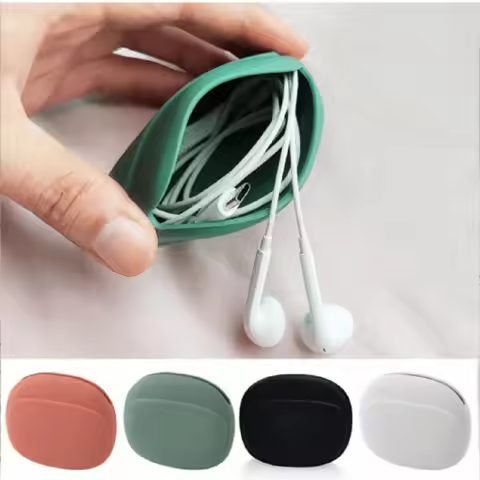 Silicone Earphone Storage Bag Portable Earphone Cable Storage Box Eva Earphone Cable Bag Airpods Cas