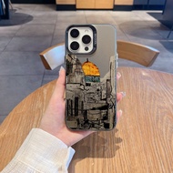 1pc Architecture With Golden Roof Design Matte Anti-Drop Camera Protection Smartphone Case, Compatib