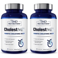 1MD Nutrition CholestMD – 2-Pack (240 Caps Total) – Olive Leaf, Bergavit, Niacin & Garlic – Heart He
