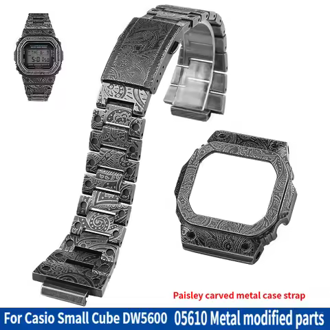For Casio DW-5600 GW-B5600 DW-5610 GW-M5610 Antique Carved Watchband Case Personalized Modification 