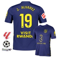 Madrid 2025/26 Fans Edition Men's Away Short Sleeves Football Jersey T-shirt with #19 J. ALVAREZ