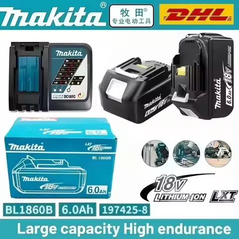100% NEW Makita Battery 18V 6000mAh BL1860 BL1850B BL1850 BL1840 BL1830 Battery & Charger 18V Replac