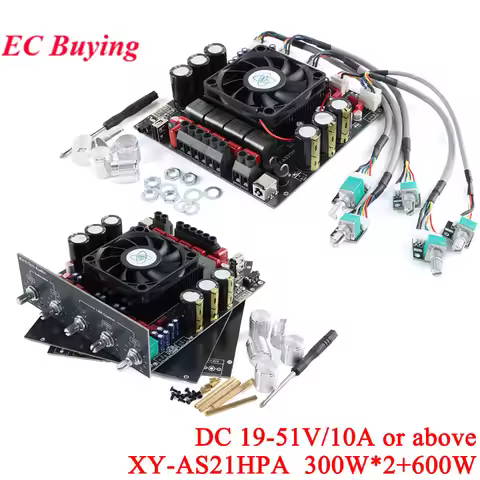 AS21HPA High-Power Bluetooth-BT 5.2 Digital Amplifier Board 2.1 Channel Class D Subwoofer 300W*2+600
