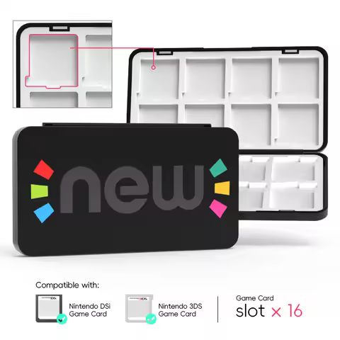 DATA FROG Portable 3DS 2DS XL Game Card Holder - 16 Slots Storage Case for 3DS/3DS XL/2DS/2DS XL/DS/