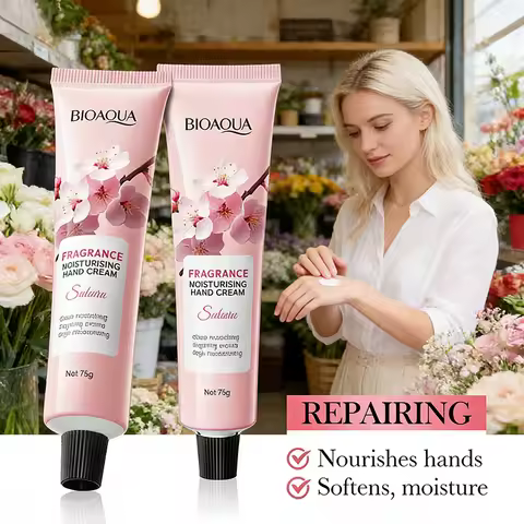 BIOAQUA Sakura Fragrance Moisturising Hand Cream Nourishes Hands Softens Moisturizes Repair Dry Roug