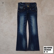 Y2k Red Pepper Jeans Embroidered Wings Flare Bootcut For Women