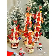Strawberry Tower U-Shaped Fat Cup Disposable Cup with Lid 360ml Cream Cake Bobo Cup Mousse Pudding C